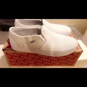 New Vans Women’s Perforated Leather Slip-one, Sz 8
